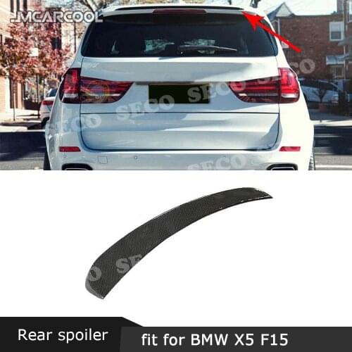 For BMW X5 X5M F15 SUV Spoiler 2014-2017 Carbon Fiber Rear Roof Spoiler Boot Middle Wings Windshield winglet Trim