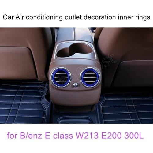 High quality 2 colors 8 pieces Air Condition Vent Outlet Inner Ring Trim Decoration Stickers for B/enz E class W213 E200 300L