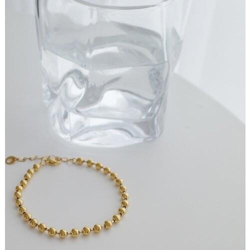 Women Bracelet Beaded Charms Bracelets Lady Bead Fashion Round Couples Jewelry Hand Made Gold Color Classic Alloy Bransoletka