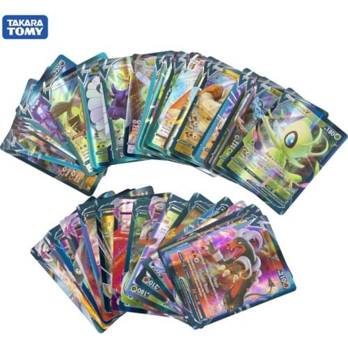 100Pcs Vmax Pokemon cards V mega GX anime collection Trade card Pokemon booster shiny pokemon toy cards for kids