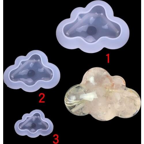 3 PCS/set Mirror surface three-dimensional cloud white cloud silicone mold cake decoration clay gypsum aromatherapy handmade soa