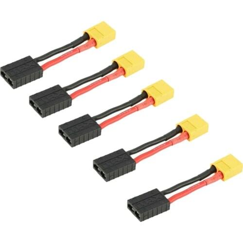 5 Pairs Male XT60 XT-60 Connector to Female TRX Traxxas Adapter Silicone Cable 14AWG