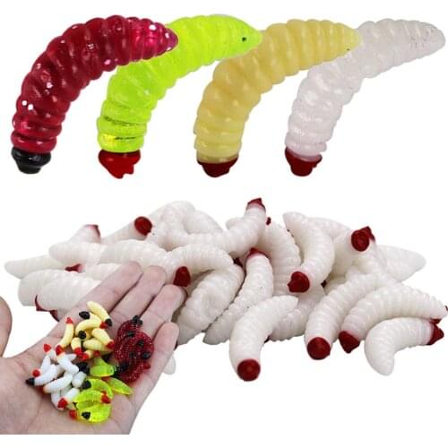 50Pcs Fishing Lures Freshwater Seawater Fishing Tackle Artificial Worm Soft Baits Fish Lures