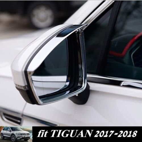 For Volkswagen Tiguan 2017-2018 Car Rearview Mirror Rain Eyebrow Chromium Shade Shield Rain Gear Trims for Tiguan 2018