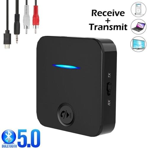 Bluetooth 5.0 Transmitter Receiver RCA 3.5mm AUX Jack USB Audio Stereo With Mic Music Wireless Adapter For Car PC TV Headphone
