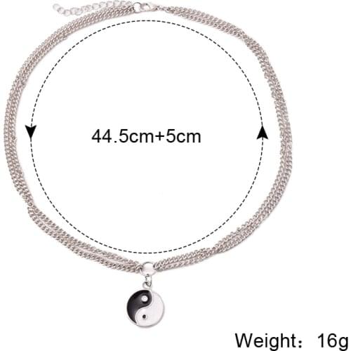 Necklace цепь на шею Chain Necklace for Women Collier Perle Femme Capsule One Piece Yin Yang Tai Chi Choker Bijoux Femme Jewelry