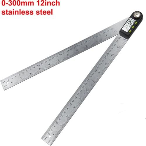 300 mm 12" Digital Angle Ruler Finder Meter Protractor Inclinometer Goniometer Electronic Angle Gauge Stainless Steel