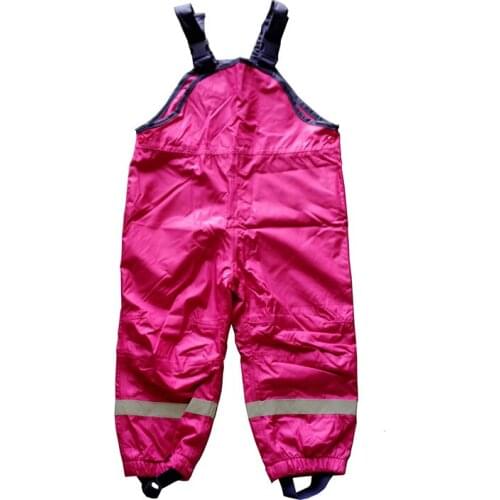 Kids/toddler/baby girls windproof / waterproof overalls, pants, rose color, 74 to 92