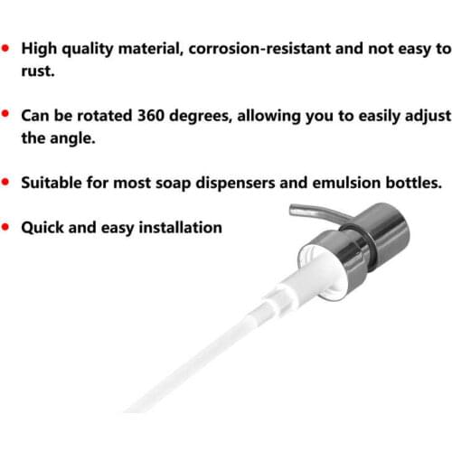 Stainless Steel Soap Dispenser Pump Head Replacement for Liquid Lotion Dispenser Bathroom Accessories