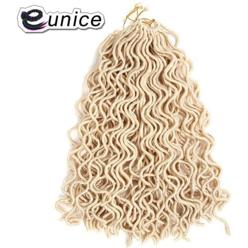 Eunice Synthetic Hair for Braiding 18Inch 2X Bohemian Style Faux Locs Curly Crochet Blonde #613 Hair Braids