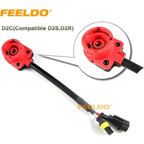 FEELDO 10pcs HID Xenon Bulb D2S/D2R/D2C Wiring Harness Socket Adapters #CA2080