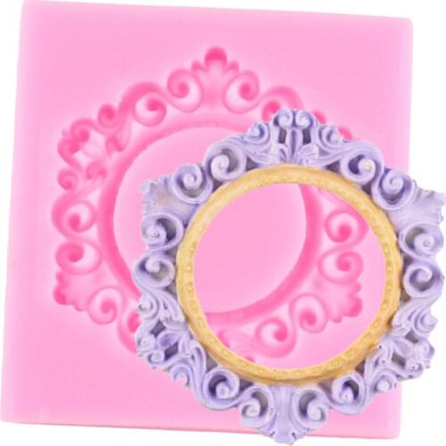 Retro Fashion Frame Shape For Cake Decorating Tools Chocolate Mold For The Kitchen Baking DIY Fondant Silicone Mold