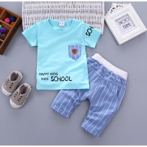 Summer Boys Girls Clothes Sets Cute Fashion Sports Short Pants Clothes Casual Cotton T Shirt Suits 2 Pcs 2020 New For 6M-5T