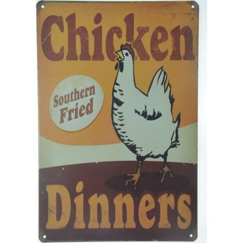 Chicken Dinner Kitchen Cafe Diner Retro Metal Tin Sign Decoration Tin Sign wall art Shabby Chic Home Decor Plaque