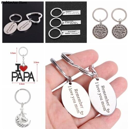 Fashion Letter I Love Mom/Dad Enamel Pendant Keychain Keyring Decor Parents Mother Father Gift Creative Letter Hanging Pendant