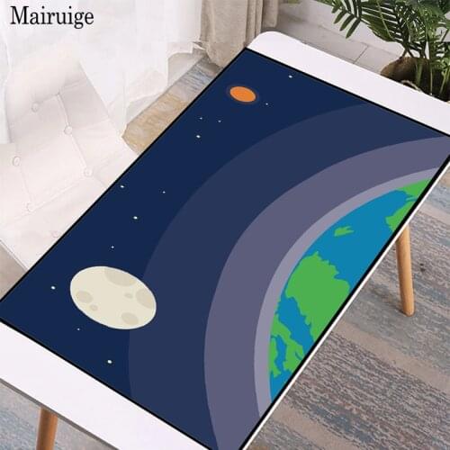 Mairuige Cartoon Earth Moon Pattern Oversized Desk Pad Keyboard Pad Multifunction Learning Desk Mat Anime Mouse Pad Lockedge