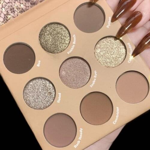 GUICAMI 9 Color Full Matte Eye Shadow Palette Natural Makeup Waterproof Long Lasting Eye Shadow TSLM2
