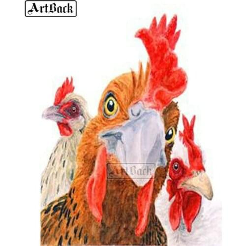 Full square drill diamond painting chicken 3D diamond embroidery rhinestone mosaic artwork home decoration painting animal