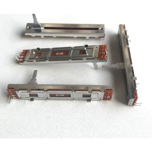 10pcs Length 88mm Mixer Slide Potentiometer Straight Slider B10K B103 10KB / 3 foot Mono Stroke 60mm FADER
