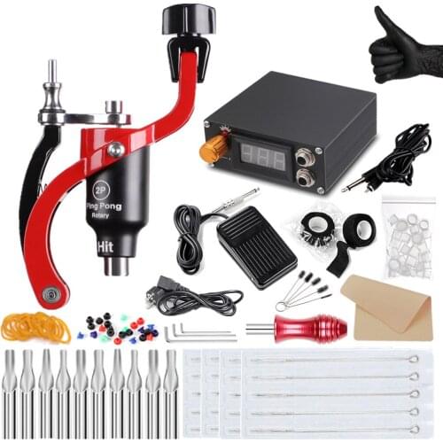 Professional rotary Tattoo Machine kit coreless motor tattoo machine permanent make up tattoo power supply pedal tattoo needle