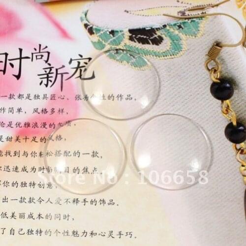 30pcs 30mm Clear Glass Cabochons Glass Domes Tray Pendant Cover