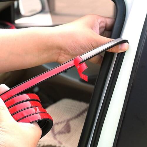 1/2/3 Meters DIY Rubber Car Door Seal Strip Stickers Anti-Dust Soundproof Sealing B Type Noise Insulation Auto Accessories