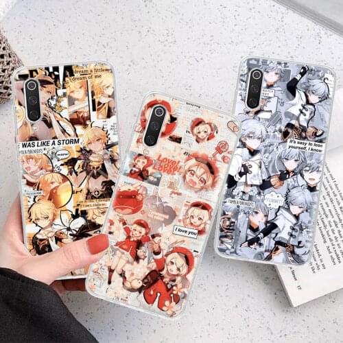 Genshin Impact Game Silicon Phone Case For Xiaomi Note 10 Mi 11 9 8 CC9 10T 9T 5X 6X A3 A2 A1 Lite Pro Poco F1 X3 Cover Coque
