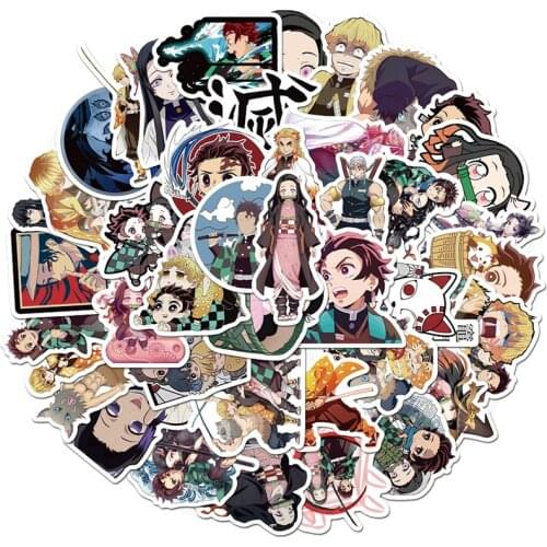 10/30/50pcs/Set Anime Demon Slayer Cartoon Stickers Lable For Mobile phone cover Refrigerator Computer Car Motorcycle Notebook