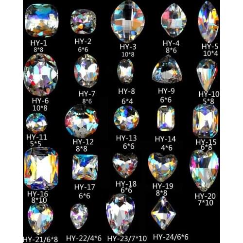 10pcs/lot, Nail Art 3d Sharp Back Multicolored Diamonds Iridescent Rainbow Colors Rhinestones For Nail Tips Decorations