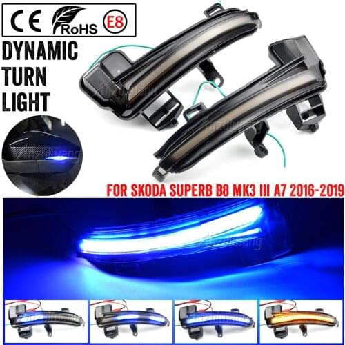 LED Dynamic Turn Signal Light Side Mirror Indicator Blinker Sequential flasher For Skoda Superb A7 MK3 B8 2016 2017 2018 2019