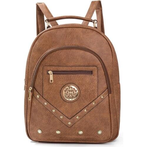 REPRCLA Vintage Large Women Backpack High Quality PU Leather School Bags Brand Travel Backpacks Shoulder Bag Mochila Feminina