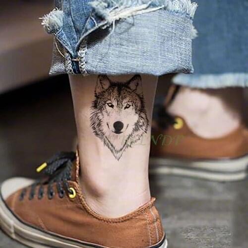 Waterproof Temporary Tattoo Sticker Animal Wolf Lion Eagle Tatto Flash Tatoo Hand Wrist Foot Arm Neck Fake Tattoos For Men Women