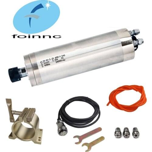 Water Cooling Spindle Motor 80mm 2.2KW ER20 220V/380V 24000 rpm water cooled spindle For CNC Milling Machine