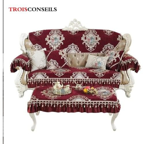 European style Four seasons sofa cover Anti-skid Chenille General embroidery towel sofa cover modern slipcover free shipping
