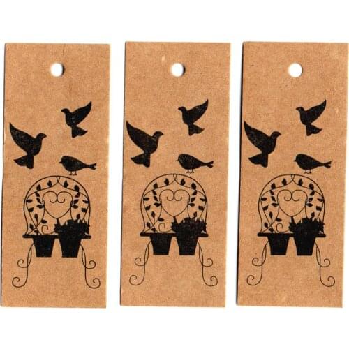 ZERZEEMOOY wholesale DIY ZAKKA homemade Kraft paper tags bookmark mood message card Cage pigeons 100pcs/lot 69x28x0.3mm