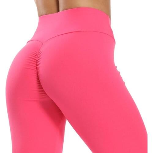 Womens Solid Color Hip-Lifting Yoga Pants High Waist Sports Breathable Leggings