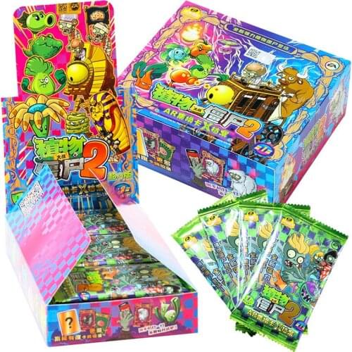 Zombie 2 Card Pea Peashooter Gatling SunFlower Chomper Paper Letters Games Children Anime Collection Kids Gift Playing Toy