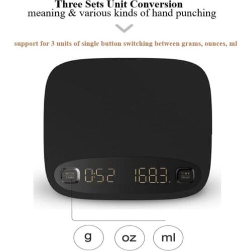 1pc Rechargeable Coffee Scale With Timer 2kg/0.1g High Precision Pour Over Drip Espresso Scale Kitchen Tools Drop Shipping New