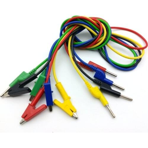 1pcs High quality silicone cable Cable Test clip Alligator TO 4mm Banana Plug