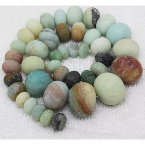 10-20mm Natural dull polish frosted Multicolor Amazonite Amazon Gradually Rondelle abacus Bead DIY Loose Beads 15"