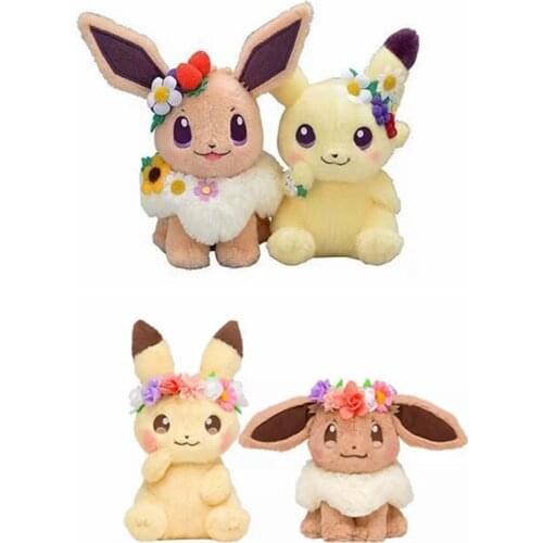 18cm Pokemon Pikachued Eevee Plush Doll Garland Decoration Cute Stuffed Toy Kids Children Gift
