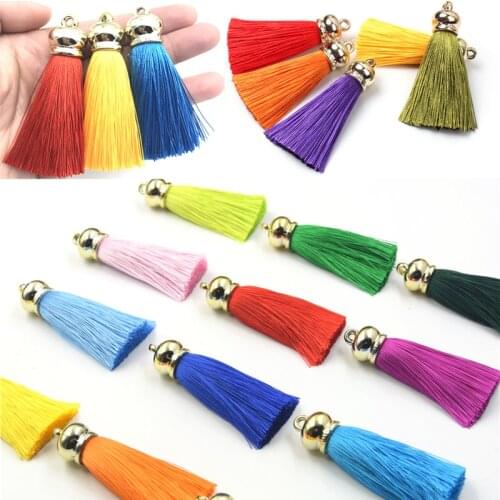 36pcs/lot 70mm Silk Tassels earrings accessories DIY craft tassel for curtain jewelry findings Keychain Cellphone Straps Pendant