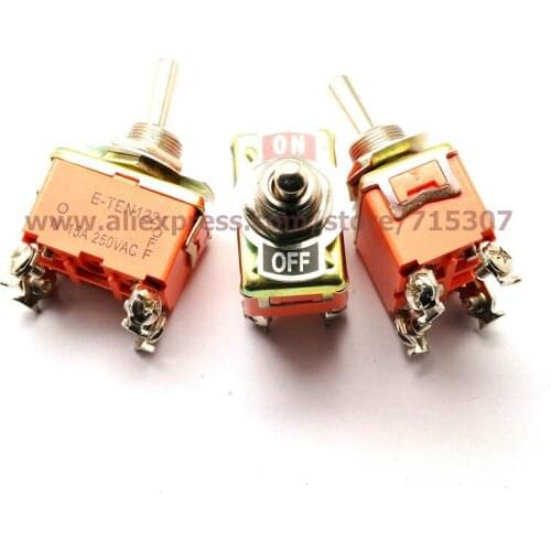 PHISCALE 5pcs toggle switches Toggle Rocker Switches on-off E-TEN1221 with the panel 4pin 15A 250V