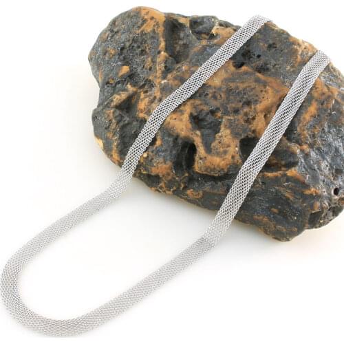 50cm Long Silver Color Stainless Steel Jewelry Necklace Chain Necklace For Gift NRYZA008