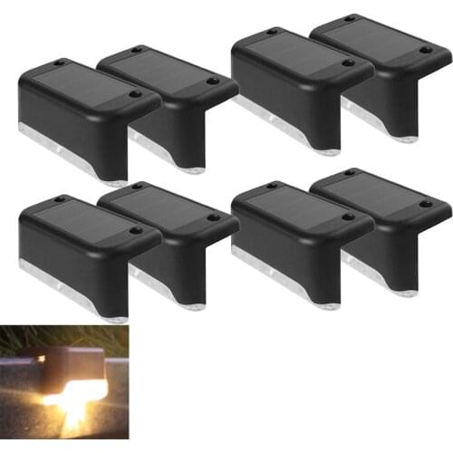 8Pcs Solar Lights Solar Step Lights Waterproof Led Solar Power Garden Light Lamp decoration for Patio Stair Garden Yard Fence