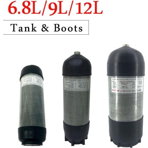 Acecare Pcp Air Tank & Rubber Boots 6.8L/9L/12L HPA Compressed Air Tank Fiber Carbon 4500Psi For Diving/Hunting Airforce Condor