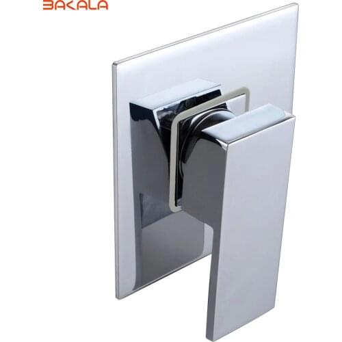 BAKALA BRASS Shower Faucet Body Valve and SOLID Stainless Steel Trim Square Concealed Replacement for Bathroom Showering System