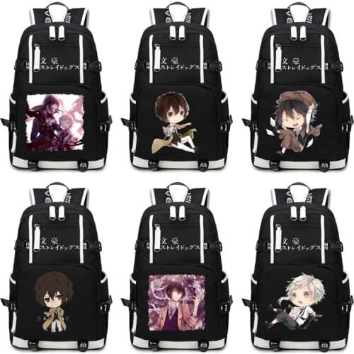 Bungo Stray DogsBackpack Anime Nakajima Atsushi Dazai Osamu Cosplay Nylon School Bag Travel Bags