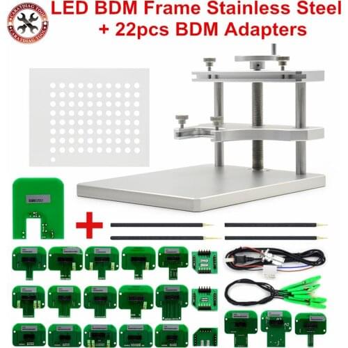 DHL Free 22pcs BDM Adapter LED FRAME With 4 Probe Pens stainless LED BDM frame Fit For Fgtech BDM K-TM ECU Chip Tuning