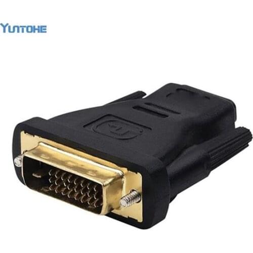 DVI To HDMI-compatible (DVI 24+1 Male to 19Pin) Female M-F Adapter Converter for HDTV 100pcs/lot